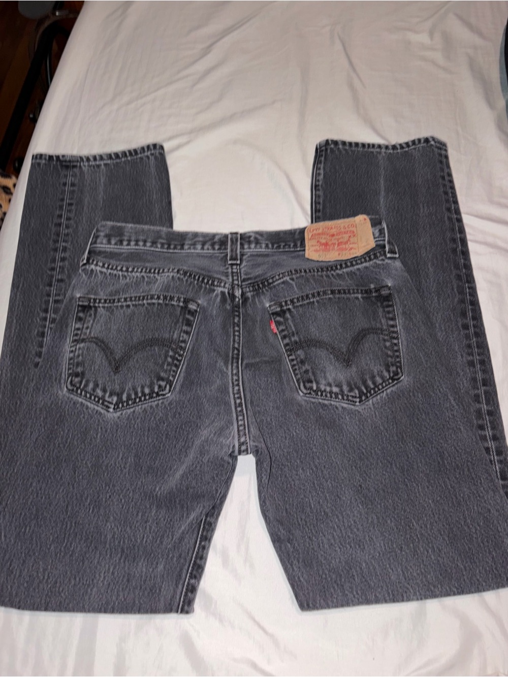 Levi's 501 33x34 Black-Grey Straight Leg Jeans